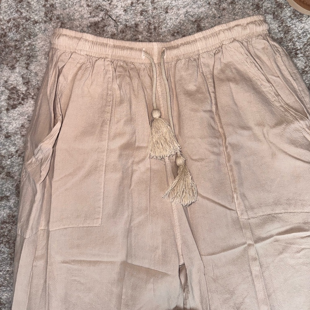 Elegant Tan Women's Swim Coverup Pants - Picture 2 of 4